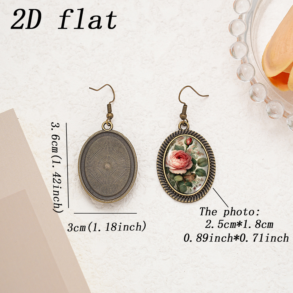 Retro Pink Peony Bud & Green Pendant Dangle Earrings for Men & Women